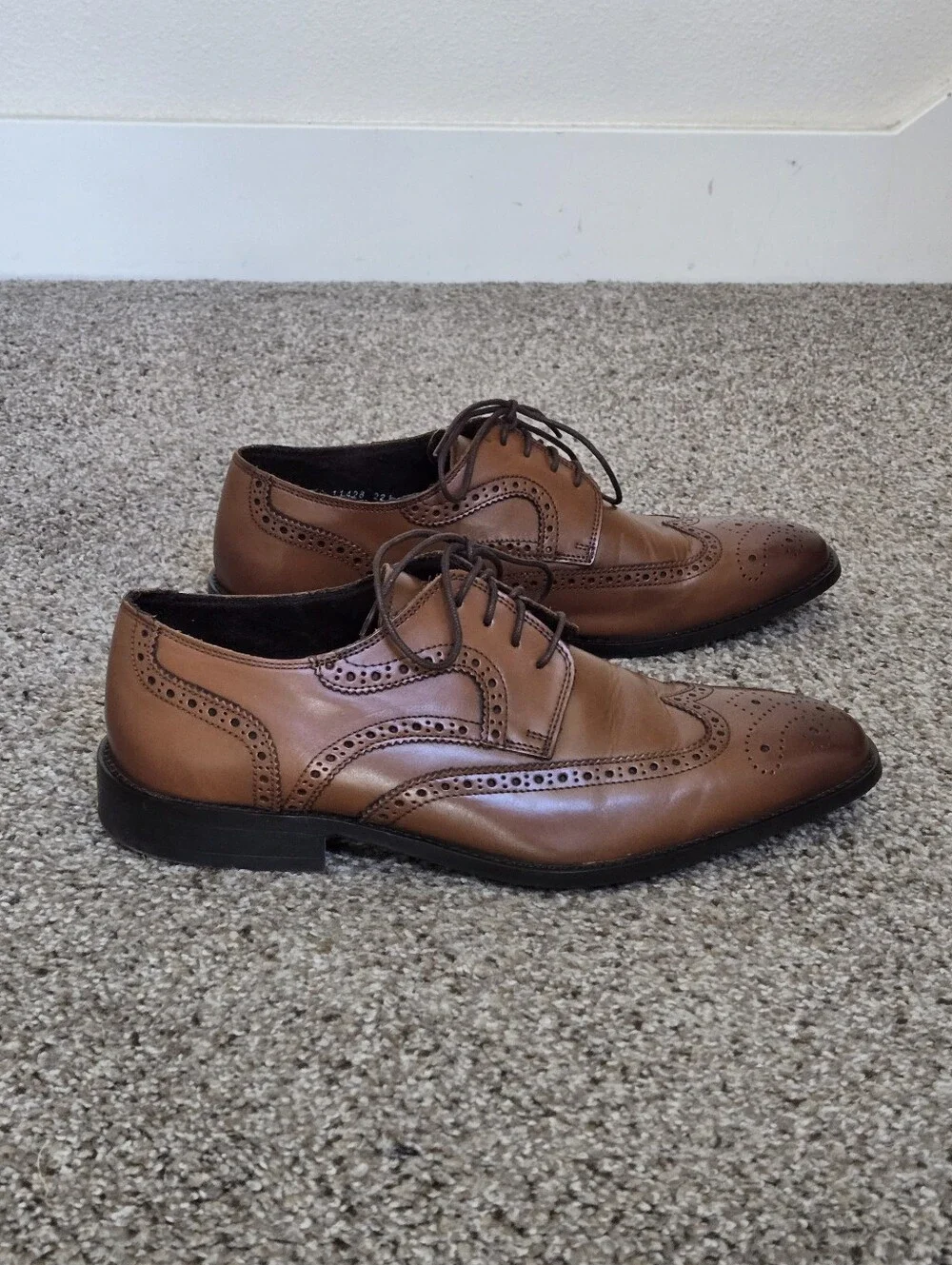 Florsheim Extra Wide Wing Tip Derby Shoes Men's 9.5 3E Brown Leather